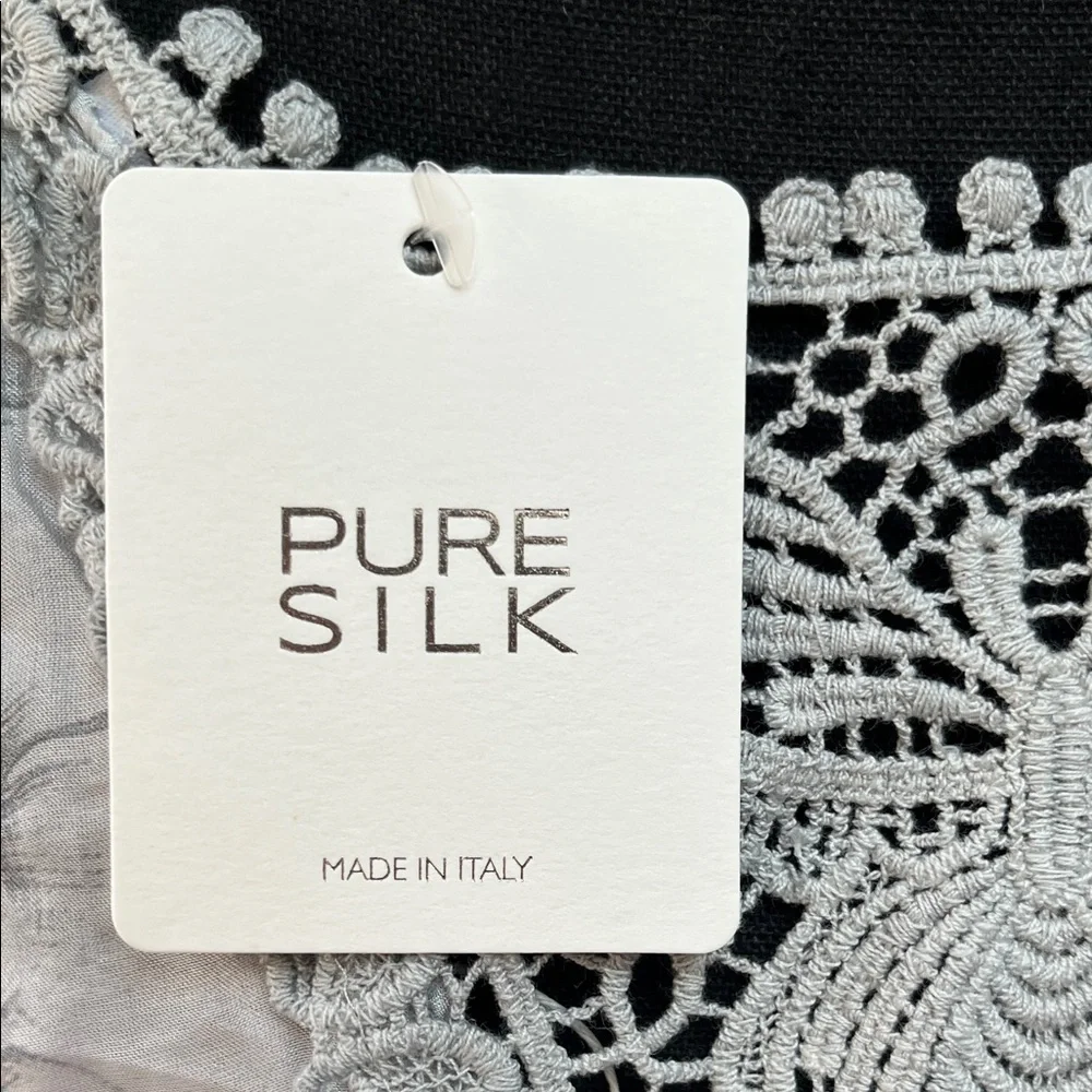 Floral Lace-Trimmed Silk Dress Sz 1X - Picture 6 of 11